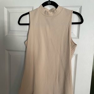 Mock Neck Tank - light tan